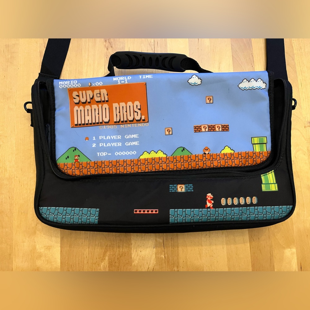 Nintendo Super Mario Bros. Messenger Bag - Black and Blue